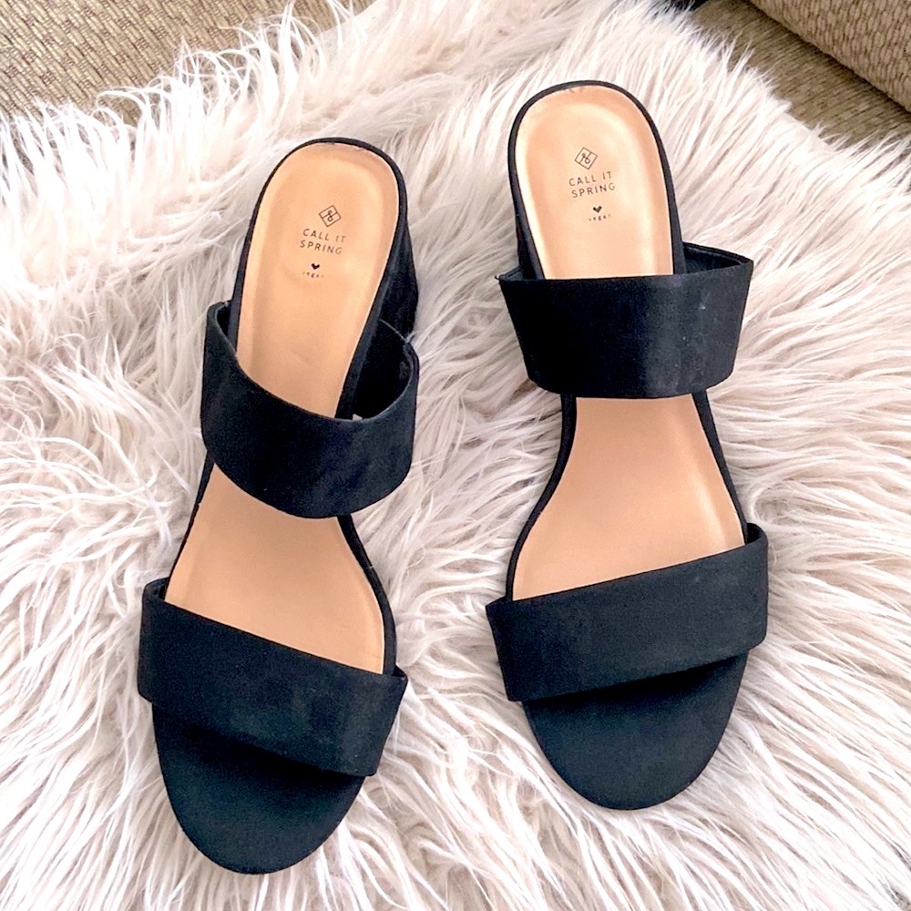 Vegan Sandals with Kitten Heel